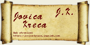 Jovica Kreća vizit kartica